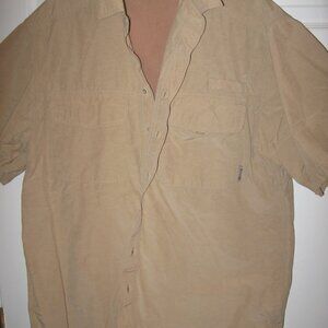 ExOfficio Button Front Tactical Shirt Men's Size Large Beige